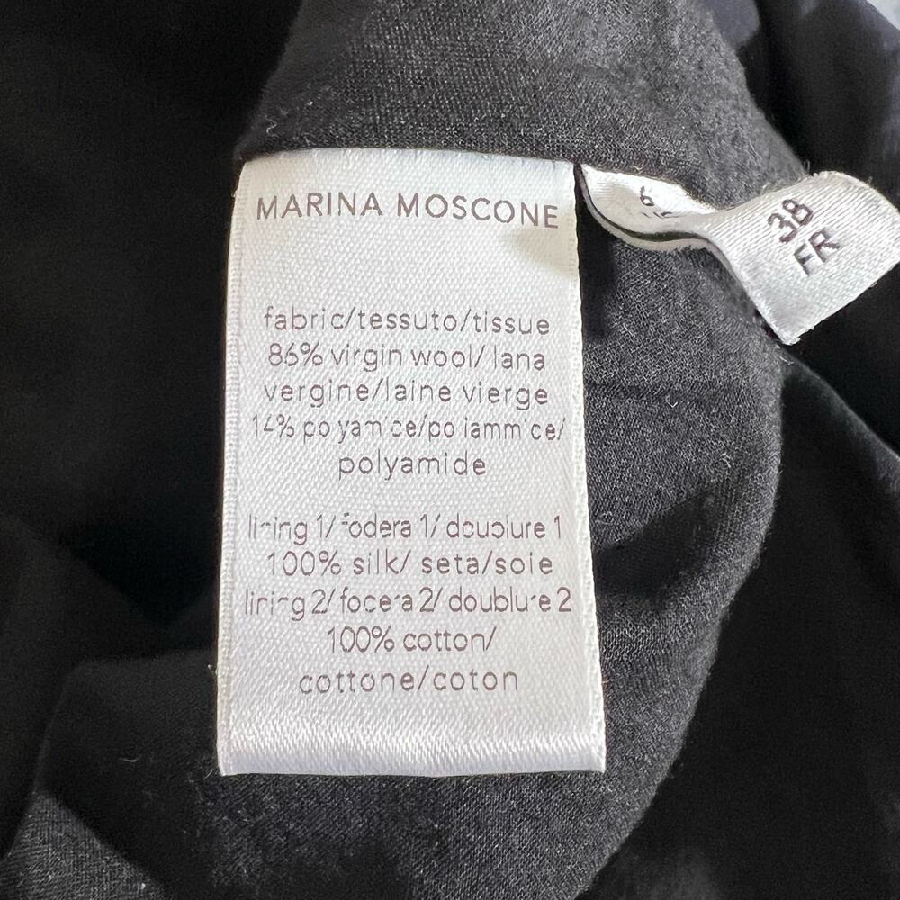 Marina Moscone RTR Shipwrecked Cutaway Dress Black Women Size 6 Virgin Wool Silk - Picture 12 of 12